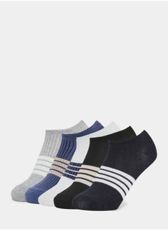 Buy Pack of 5 - Striped Detail Ankle Socks in Saudi Arabia