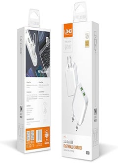 اشتري LDNIO A2201 Fast Wall Charger EU Plug With Cable Type C And 2.4A Dual USB Ports - White في مصر