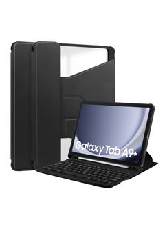 Buy Smart Case Cover with Pencli Holder for Samsung Galaxy Tab A9 Plus X210/X216/X218 with Bluetooth Keyboard Black in Saudi Arabia