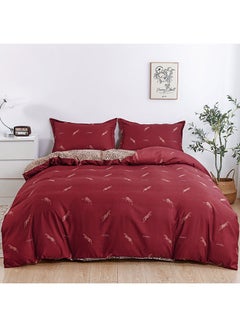Buy 4-Piece Single Size Duvet Cover Set|1 Duvet Cover + 1 Fitted Sheet + 2 Pillow Cases|Microfibre|MOCHA in UAE
