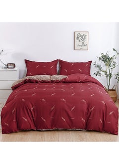 اشتري 4-Piece Single Size Duvet Cover Set|1 Duvet Cover + 1 Fitted Sheet + 2 Pillow Cases|Microfibre|MOCHA في الامارات