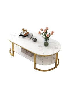 Buy Modern Design Luxury Coffee Tables Living Room with Storage Round Marble Design Nightstands Wooden Mesas Bajas Home Furniture in UAE