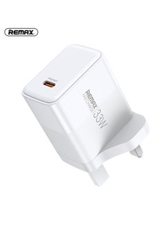 اشتري RPU121 33W Fast Charger, Type C, USB C 4X Faster, Wall Charger, Safe with Smart Chip, Overheating Projection, for phones, laptops, and tablets, White في السعودية