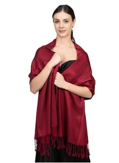 اشتري Achillea Large Soft Silky Pashmina Shawl Wrap Scarf in Solid Colors (Wine) في الامارات