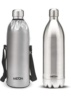 Buy Milton Thermosteel Duo DLX-1800 Stainless Steel Water Bottle, 1.8 Litres, Steel in UAE