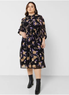 Buy Floral Print Plisse Dress in UAE