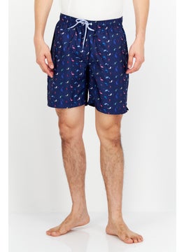 اشتري Men All Over Print Swim Shorts, Navy Blue في الامارات