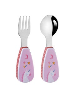 Buy Unicorn Kid's Spoon & Fork Cutlery Set with Case in UAE