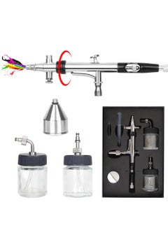 اشتري Multi-Purpose Professional Airbrush Kit with Compressor, Portable Cordless Rechargeable Airbrush Set, Rotatable Air Brush Head, for Model Making, DIY Art, Nail Art, Cake Decorating, Makeup في الامارات