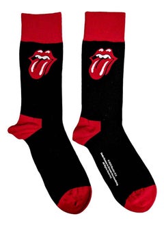 Buy Rolling Stones Unisex Ankle Socks featuring the 'Classic Tongue' design motif. Officially Licensed Merchandise. EU 40-45. Quality Comfortable Fabric Socks available in a black colourway. in UAE