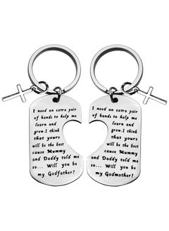 اشتري Godparent Gifts From Godchild Will You Be My Godmother/Godfather Keychain Set Christening Gift Godparents Announcement Jewelry First Communion Gift For Godmother Godfather Baptism Gift Keyring في السعودية