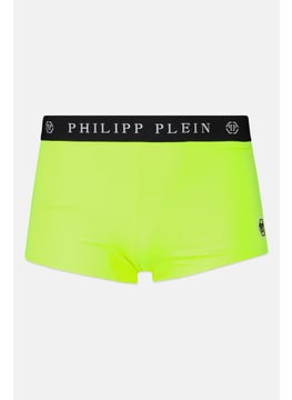 Buy Men Brand Logo Swimming Trunks, Lime Green in UAE