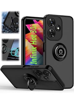 Buy Infinix Hot 30i Case Cover With Built-In Kickstand Magnetic Car Holder Ring Case Cover For Hot 30i 4G 2023 Black in Saudi Arabia