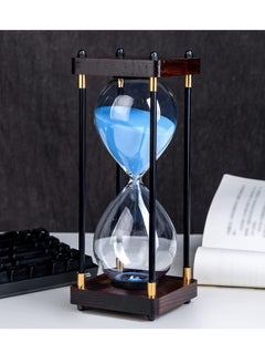 Buy Hourglass Timer, 30 Minutes Sand Timer Vintage Wooden Men's Ladies Quiet Clock for Home Office Kitchen Wedding Decor Ornaments Blue in Saudi Arabia