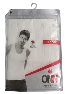 Buy Mens Undershirt Sleeveless Cotton White in UAE