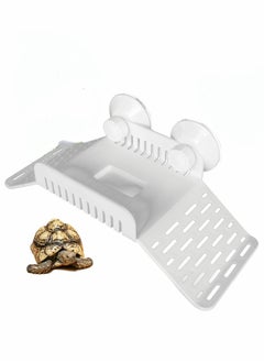 اشتري Turtle Basking Platform, Turtle Bank Floating Island with Green Lifelike Underwater Plastic Plant, Water Dish, Sucker Cap, Turtle Dock Turtle Tank Decorations Reptile Accessories, White في الامارات