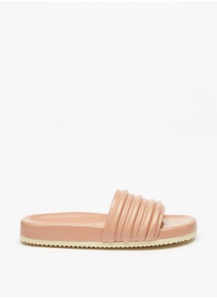 اشتري Textured Slip-On Slide Sandals في السعودية