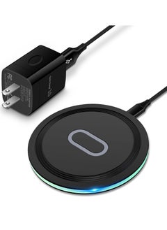 اشتري Wireless Charger Samsung Fast Charging Pad for Samsung Galaxy S24/S23 Ultra/S22/S21/Z Flip 6 5,15W Wireless Charging Station Charger Mat with QC Adapter for Google Pixel 9 8a 7a 8 7 Pro 6,iPhone 15 14 في السعودية