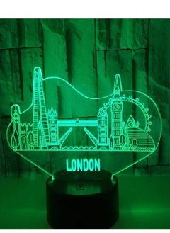 Buy Simple and modern 3d visual LED acrylic decorative wall lamp bedroom bedside lamp aisle lamp Londen Bridge 3D atmosphere lamp birthday  holiday gifts in UAE