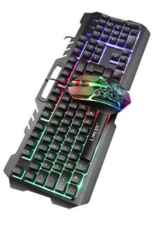 Buy T21 mechanical feel Gaming Keyboard and Mouse Combo with USB Wire, Additional Mobile Phone Bracket (Black) in Saudi Arabia