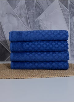 Buy Diamond Jacquard 100% Cotton Bath Towel Pack , 70x132cm in UAE