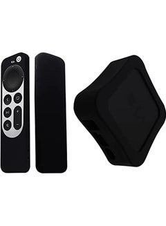 Buy Silicone Remote Protective case For -Apple TV 4K 2021 2022 Anti-Slip Shockproof Soft Case Cover (black) in UAE