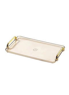 Buy Acrylic Serving Tray, with Handles Ottoman Countertop Decorative Tray Serving Tray, Spill-Proof Tray for Coffee Table Living Room Bedroom, 16 x 9 x 0.8 inches, Amber, 1 Pcs in Saudi Arabia