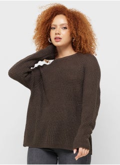 Buy Crew Neck Knitted Sweater in Saudi Arabia