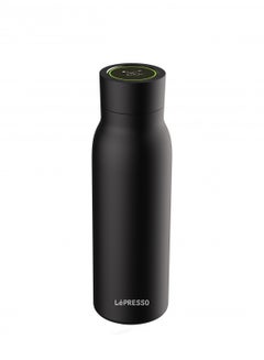 اشتري زجاجة ليبرسو الذكية للترطيب بسعة 600 مل وسعة 220 مللي أمبير في الساعة (ستانلس ستيل) - أسود في الامارات