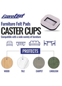 Buy Felt Caster Cups for Hardwood Floors, Wheel Stoppers for Office Chairs and Furniture, Prevent Sliding and Scratches, Reduce Noise (10PCS) in Saudi Arabia