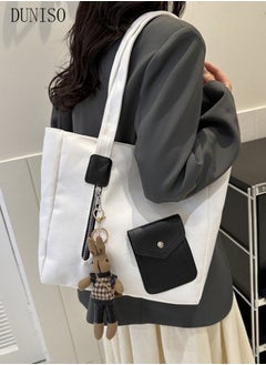 Buy Women's Shoulder Tote Bag Canvas Handbag for Women Large Capacity Messenger Fashionable Travel Shoulder Bag for Ladies Girls College Students in Saudi Arabia