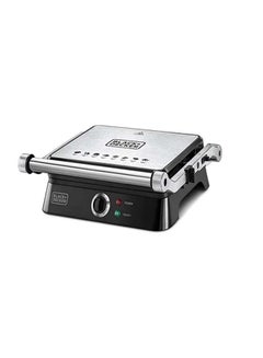 Buy Black+Decker Contact Grill With Full Flat Grill For Barbeque 1400W CG1400-B5 Black in UAE