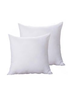 Buy 2-Piece Hypoallergenic Feather Silk Cotton Filling Pillow Core Cotton White in Saudi Arabia