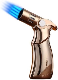 Buy Jobon Windproof Torch Lighter Butane Refillable Gas Lighter 4-Jet Flame Adjustable (Butane Gas Not Included) for Bakhoor , Candle, Cooking, Camping, Baking, BBQ() in UAE