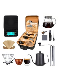 Buy V60 Coffee Maker Set, 12 In 1 Drip Coffee Maker Set, V60 Coffee Accessories with Portable Carry Case, Professional coffee drip set, Suitable for drip and filter coffee,12 Piece Baristas Coffee Set  All in One in Saudi Arabia