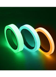 Buy Fluorescent Tape(3 rolls),Glow-in-the-Dark Tape Fluorescent Warning Floor Sticker in UAE