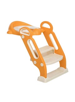 اشتري Baby Foldable Potty Trainer Step Stool And Seat - Orange في الامارات
