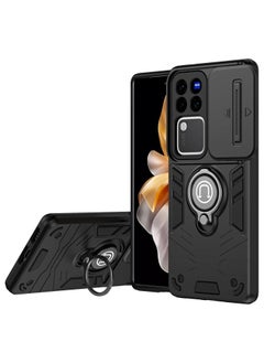 Buy GOLDEN MASK For Vivo V30 Armored Window Bracket Camera Shield Cover Camera Lend Protection With Ringe (Black) in Egypt