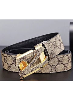 اشتري 115CM Z Skin GD Pattern Automatic Buckle Fashion  Casual Plaid Belt في الامارات