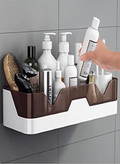 Buy Bathroom Organizers Adhesive Shelf Storage with Towel Bar Wall Mounted Wall Mounted Shower Caddy Kitchen Spice Rack in UAE