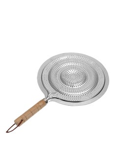 اشتري Simmer Ring Pan Hob Mat with Wooden Handle: Versatile Heat Diffuser for Electric or Gas Cookers في الامارات