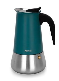 Buy Stovetop Espresso Maker 450ml For 9 Cups Stainless Steel, Making Fresh Coffee, Moka Pot Express, For Home And Camping Use in UAE