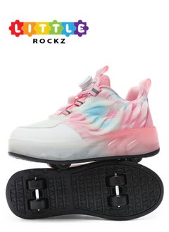 اشتري Double Wheel LED Flash Light Fashion Shiny Sneaker Skate Heelys Shoes With Lightning Sole في الامارات