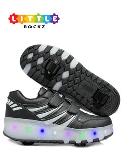 Buy LED Flash Light Fashion Shiny Sneaker Skate Heelys Shoes With Wheels And Lightning Sole in UAE
