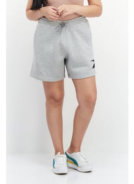 Buy Women Sportswear Fit Brand Logo Outdoor Shorts, Grey in UAE