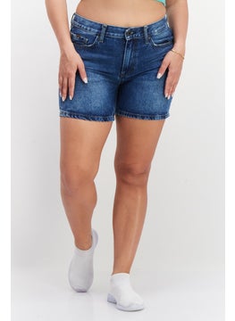 اشتري Women Solid Denim Shorts, Blue في الامارات