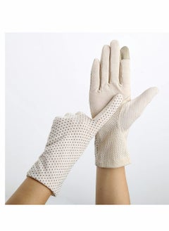 Buy Summer Lady Cycling Anti-Skid Sun Protection Lace Gloves, Women's Thin Cotton Sunscreen Gloves for Driving Spring and Autumn in UAE