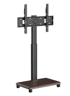 Buy Mobile Floor TV Stand for 32 to 70 inch TVs with Wooden Storage Base,Portable Mobile Cart with Wheels, with Swivel Mount,Corner Universal Stands for Bedroom, Outdoor in Saudi Arabia