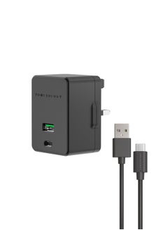 اشتري Dual Port Charger Ultra-Quick 36W with  1.2M Type-C Cable - Black Black في الامارات