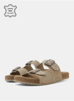 Buy Double Buckle Strap Louis Suede Sandal in Saudi Arabia